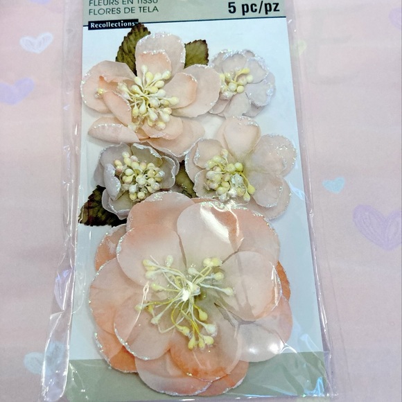 Other - Pink floral embellishments. 5 pieces
